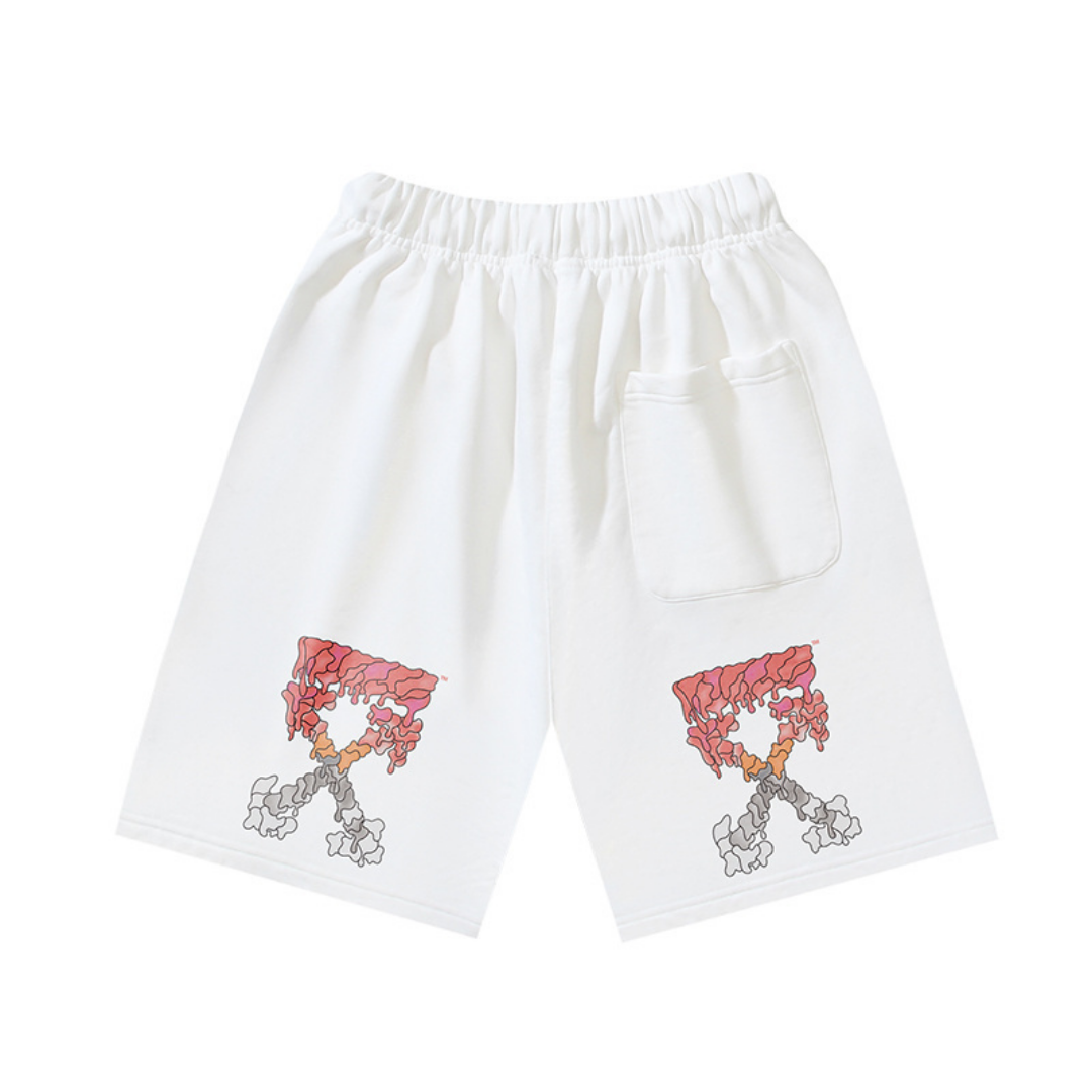 Off-White Off-W Monogram Shorts - Blanco Estrellas Rojo Blanco