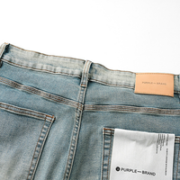 Pantalon Purple Brand Liso Azul Estrellas