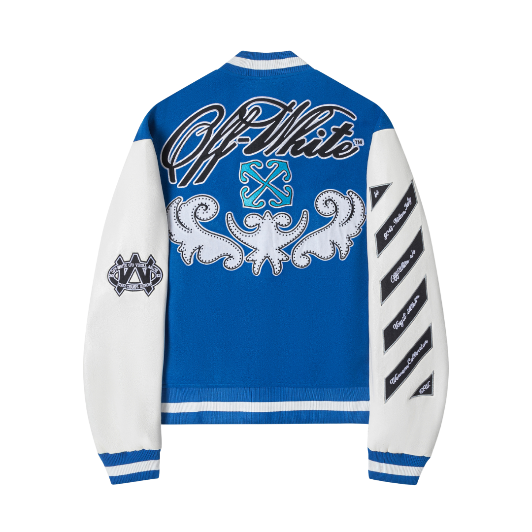 Off-White Off-W Varsity Jacket Azul