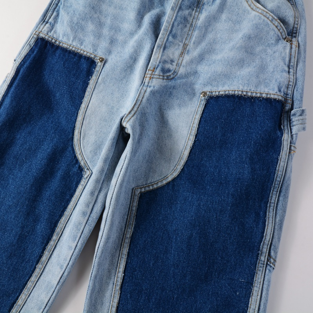 Amr Blue Patch Flared Jeans Azul