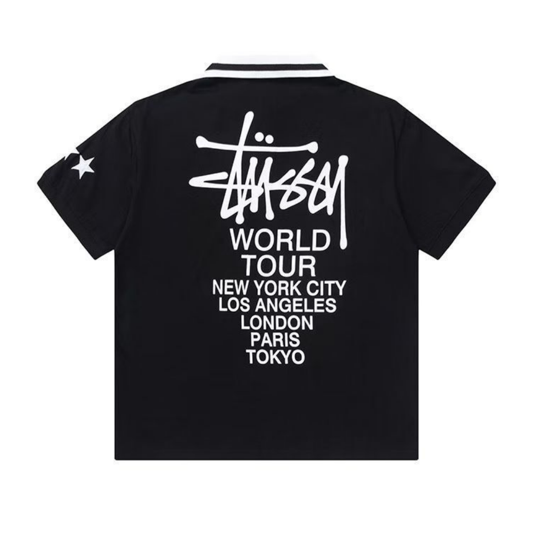 Camiseta Stussy Negro Bola Ocho