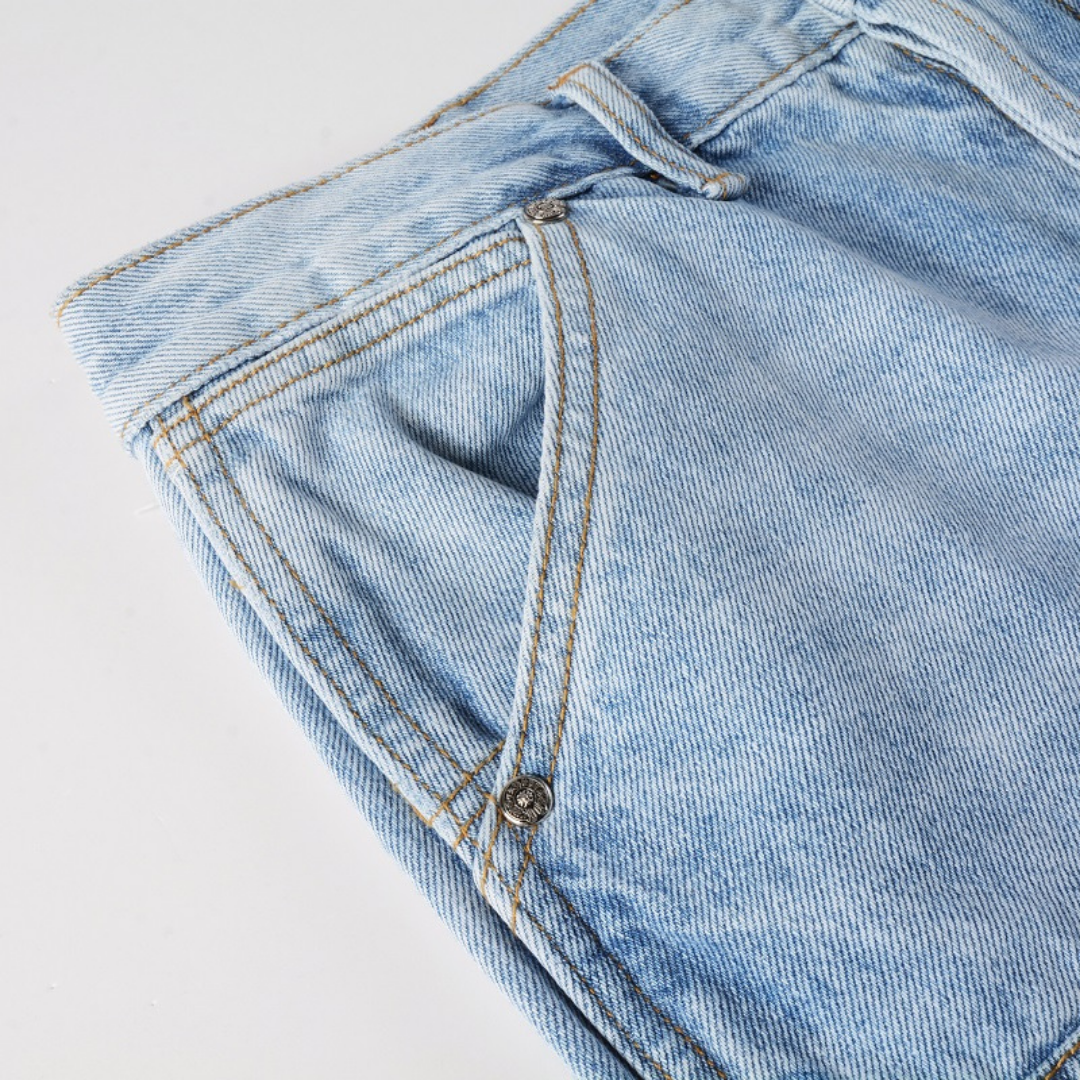 Amr Blue Patch Flared Jeans Azul