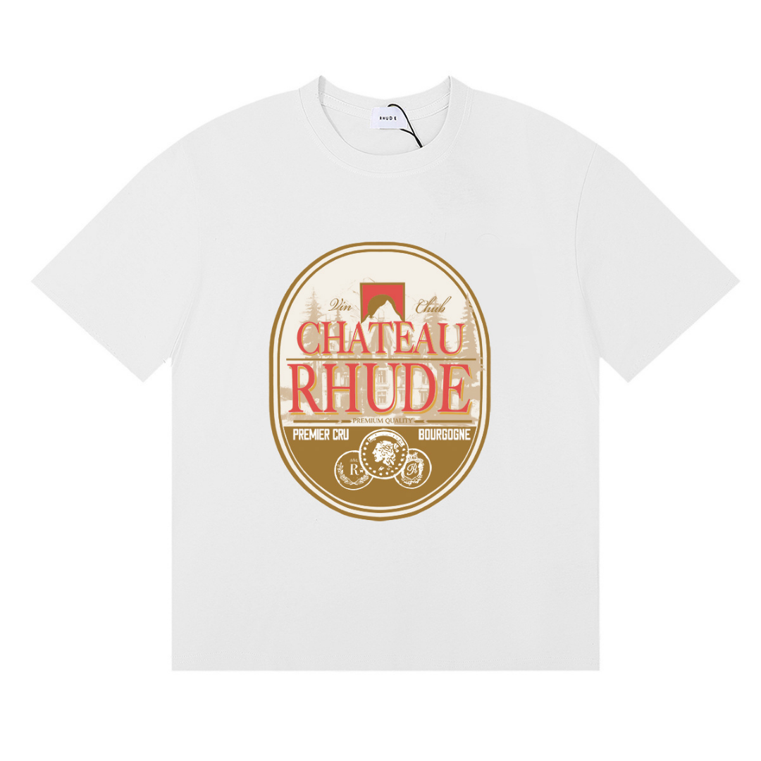 Camiseta Rh*de Beige Blanco Chateau Rhude