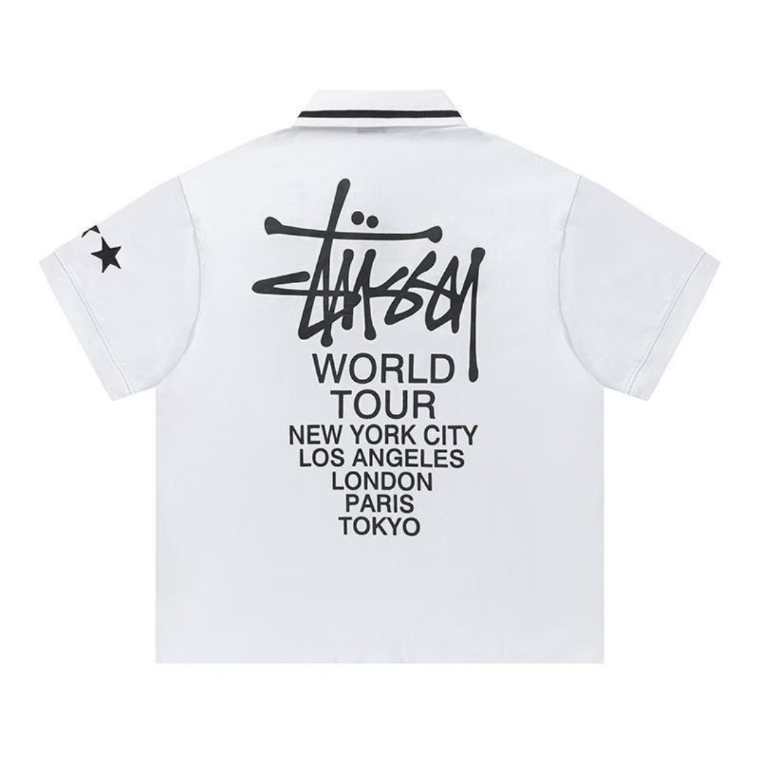 Camiseta Stussy Blanco Logo Bola