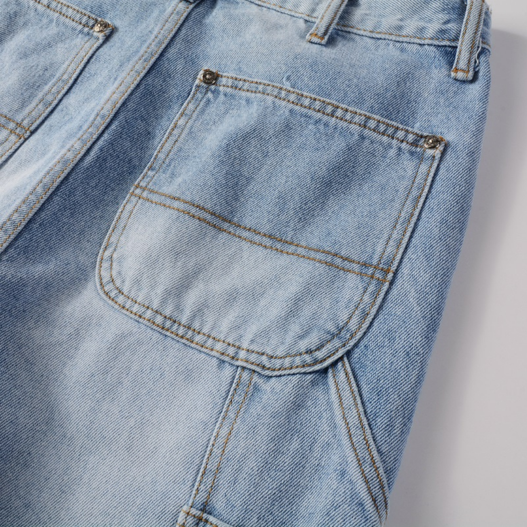 Amr Blue Patch Flared Jeans Azul