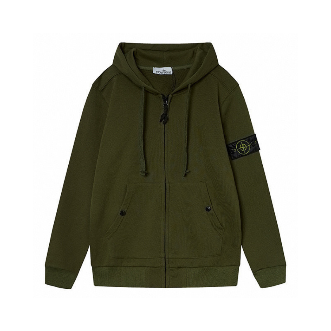 Buzo Stone Island Gris Verde Ocaso