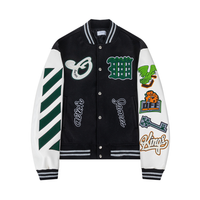 Off-White Off-W Varsity Jacket - Negro Blanco Verde