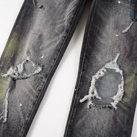 Amr Paint Sprayed Black Jeans