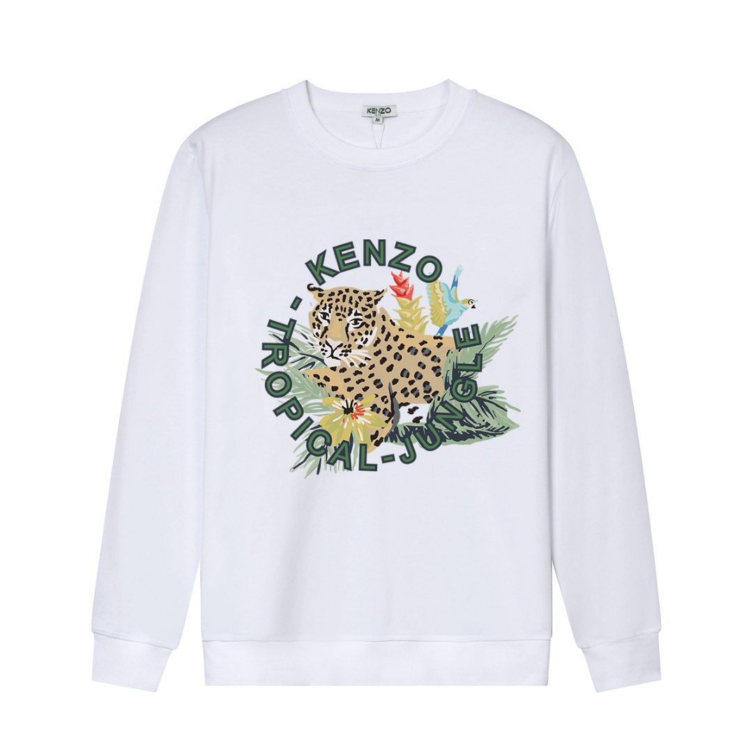 Tiger Sweatshirt Tropical Blanco Leopard