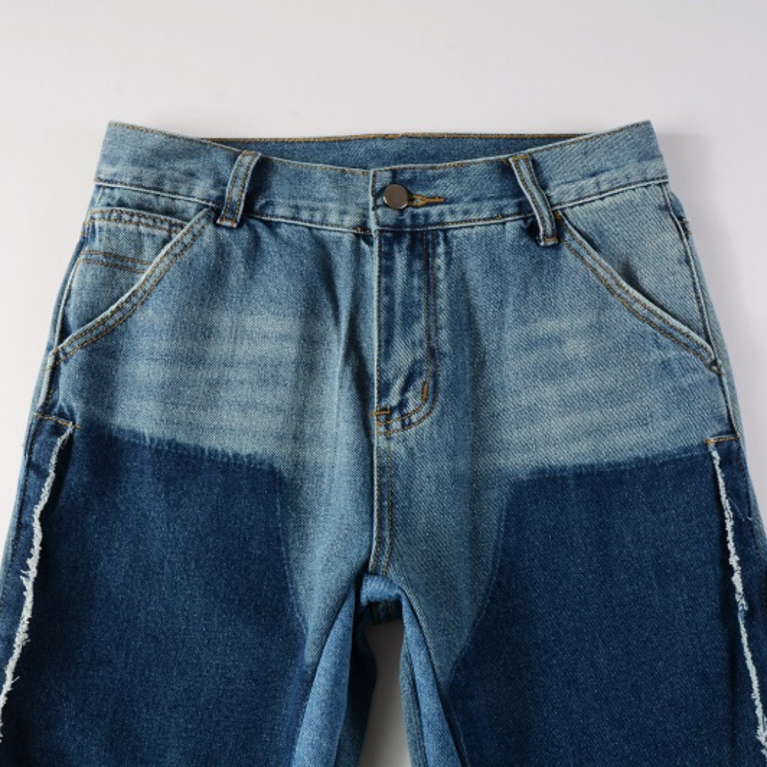Amr Blue Patch Flared Jeans Azul 2