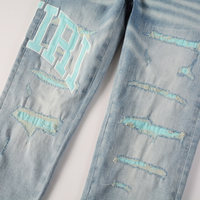 Amr Light Blue Patch Jeans Azul 2