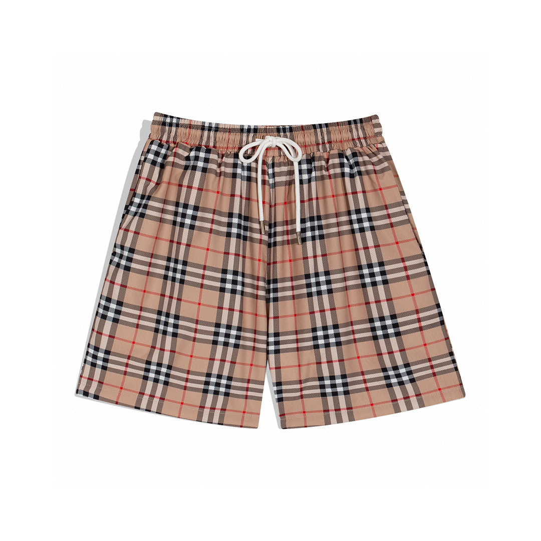 BB Monogram Shorts Tartan Beige