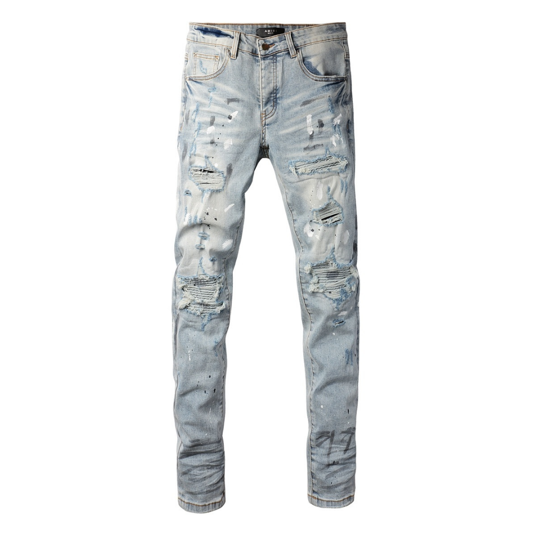 Amr Paint Ripped Jeans