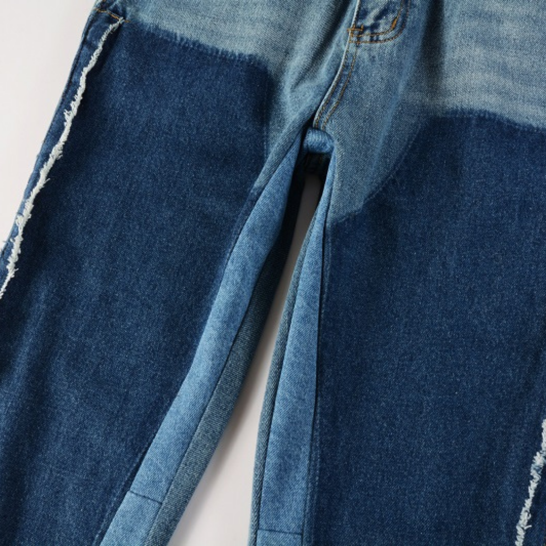 Amr Blue Patch Flared Jeans Azul 2
