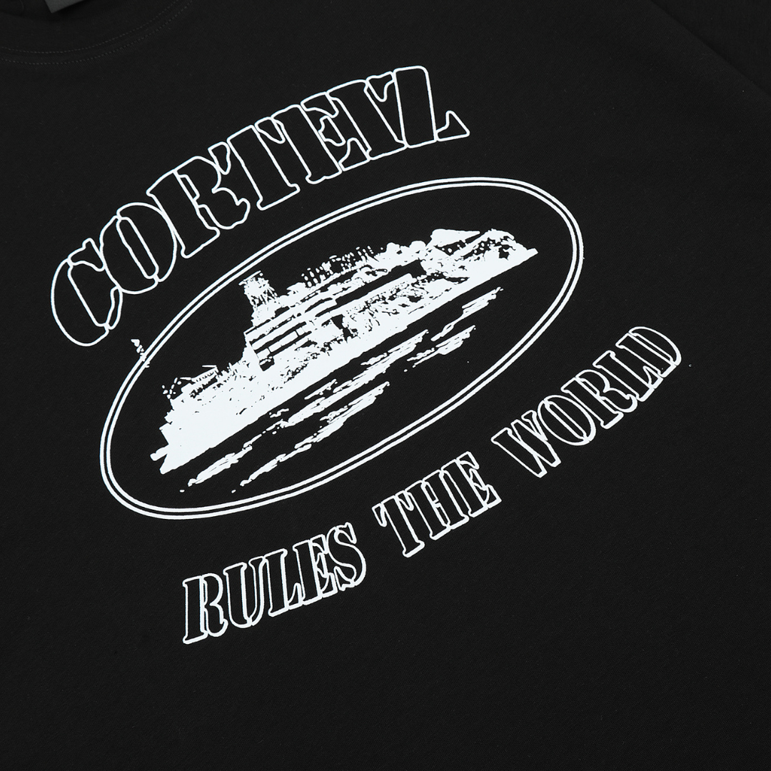 Rules The World Black T-shirt Cortez Negro Barco