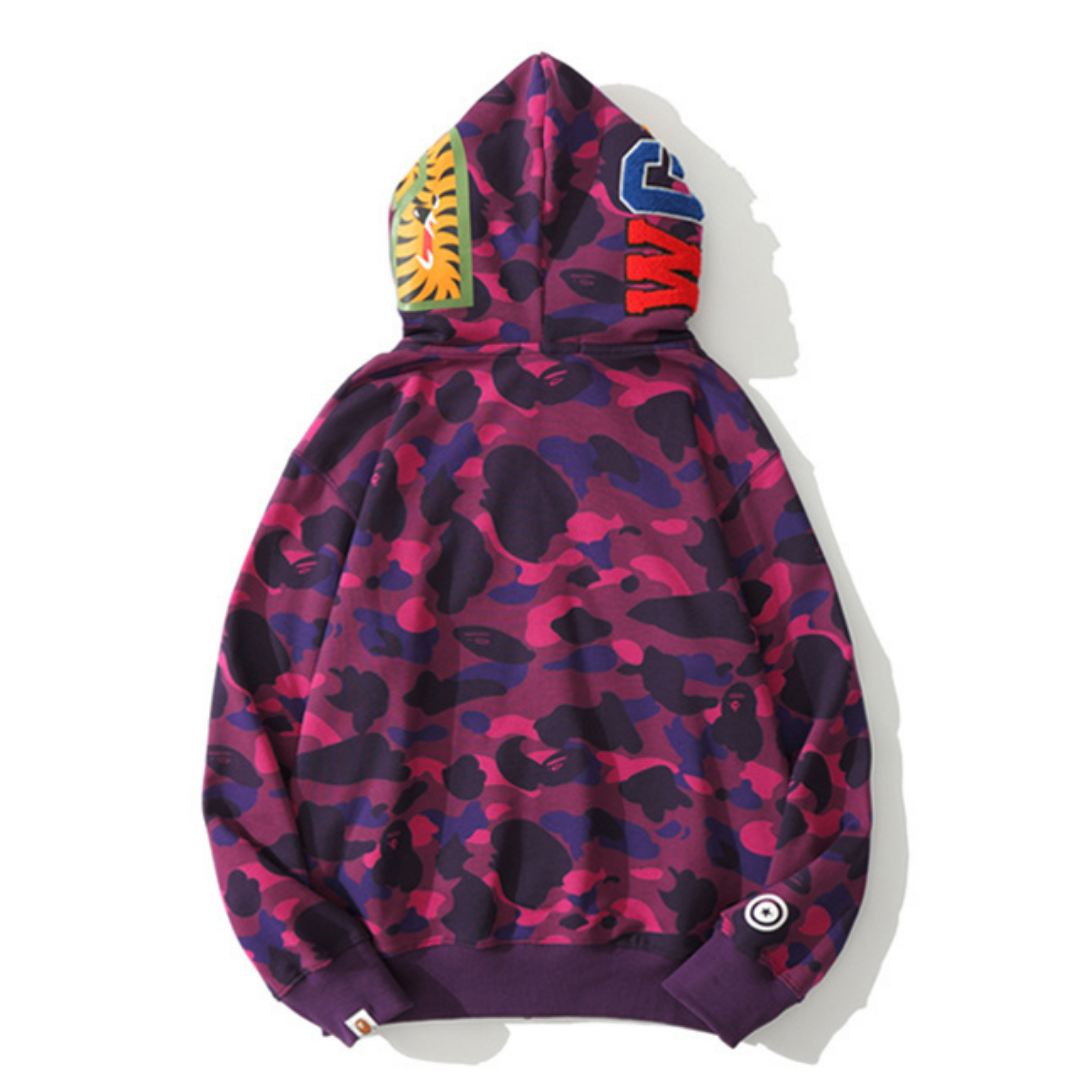 Bape Zip Hoodie Camo Negro Rosa