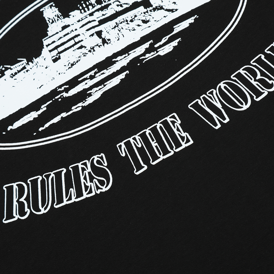 Rules The World Black T-shirt Cortez Negro Barco