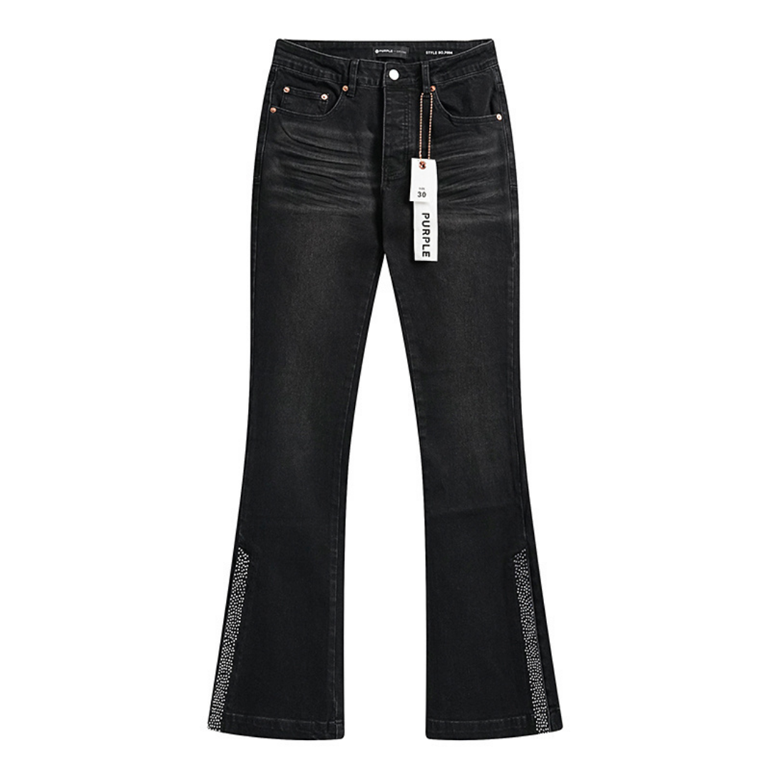 Purple Flared Jeans Denim Negro Confecciones
