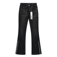 Purple Flared Jeans Denim Negro Confecciones