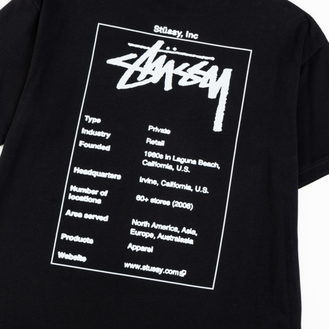 Camiseta Stussy Negro/Blanco
