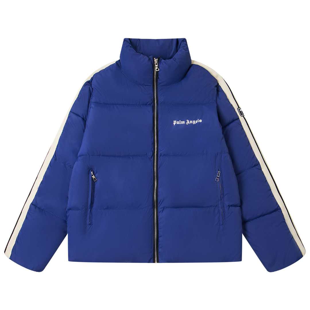 Palm Puffer Jacket Azul Blanco