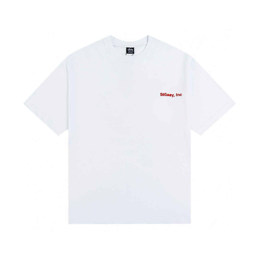 Camiseta Stussy Blanco/Rojo