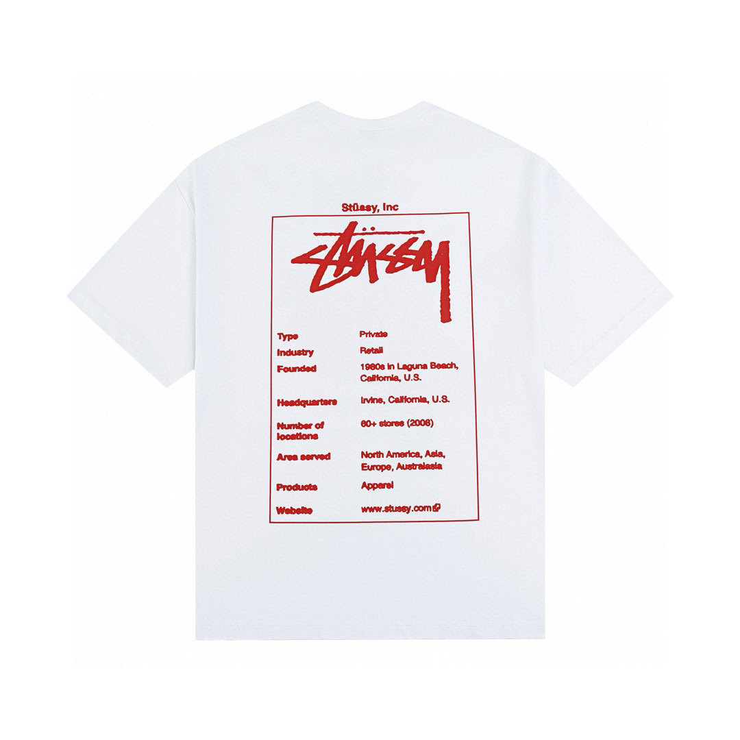 Camiseta Stussy Blanco/Rojo