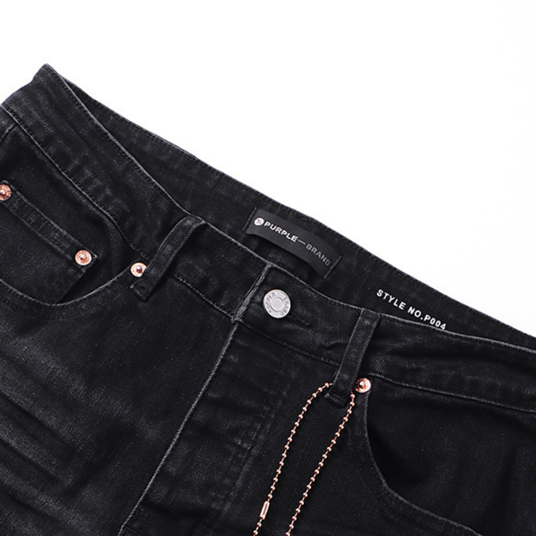 Purple Flared Jeans Denim Negro Confecciones