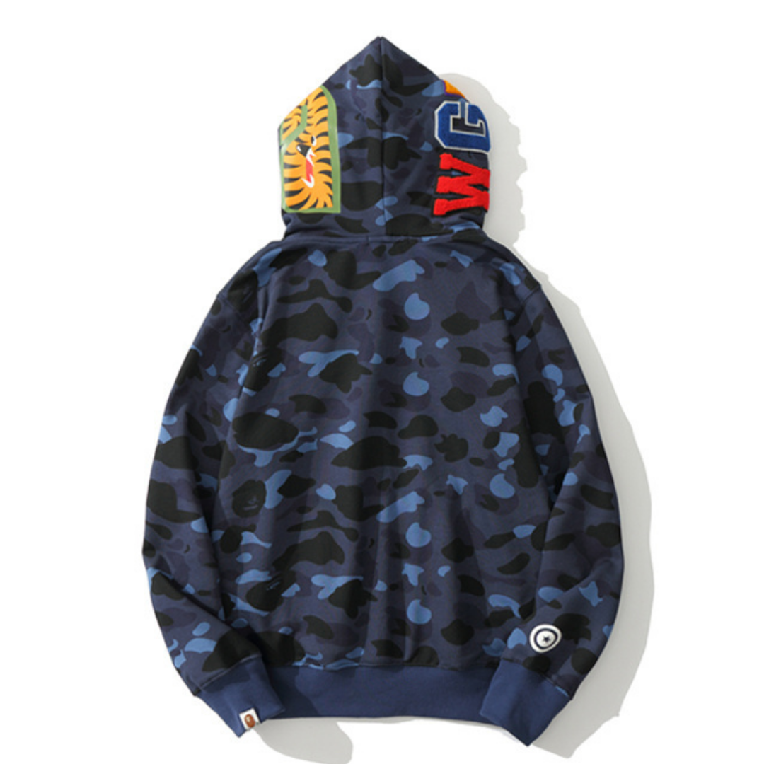 Bape Zip Hoodie Camo Negro Azul