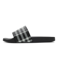 Slides Monochromatic Plaid Blanco