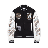 Off-White Off-W Varsity Jacket - Negro Estrellas Blanco Negro