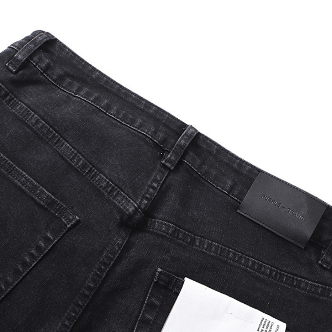 Purple Flared Jeans Denim Negro Confecciones