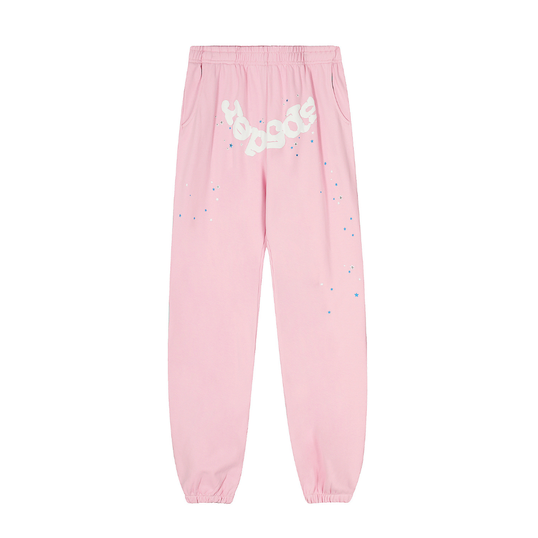 Conjunto Sp5der Rosa Azul Blanco Estrellas