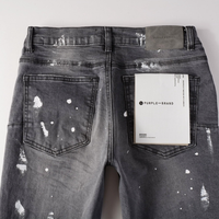 Purple Paint Ripped Jeans Purple Tornillos Roturas Lavado