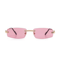 Monogram Sunglasses Rosa Rectangular Oro