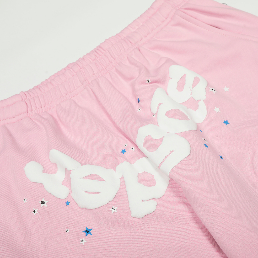 Conjunto Sp5der Rosa Azul Blanco Estrellas