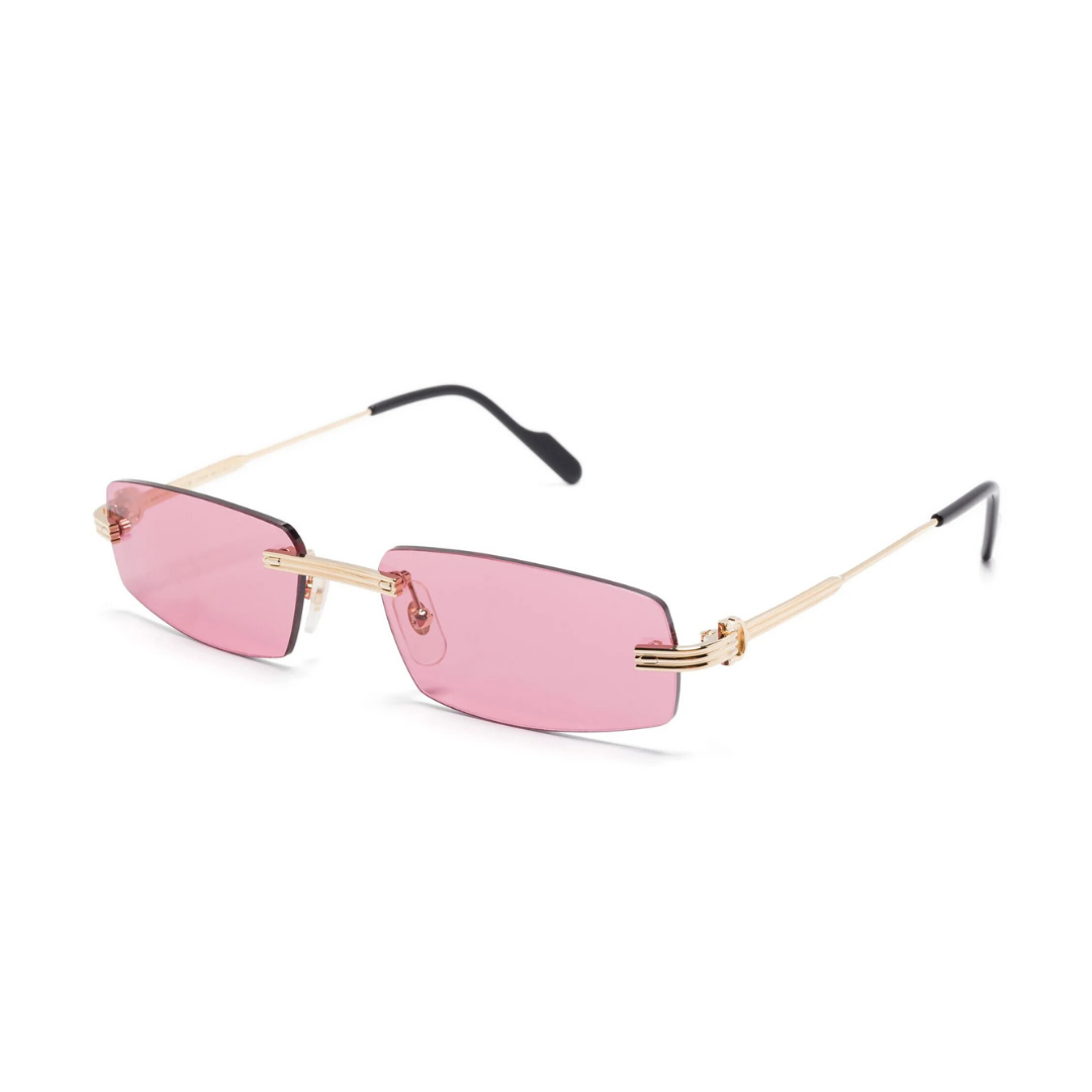 Monogram Sunglasses Rosa Rectangular Oro