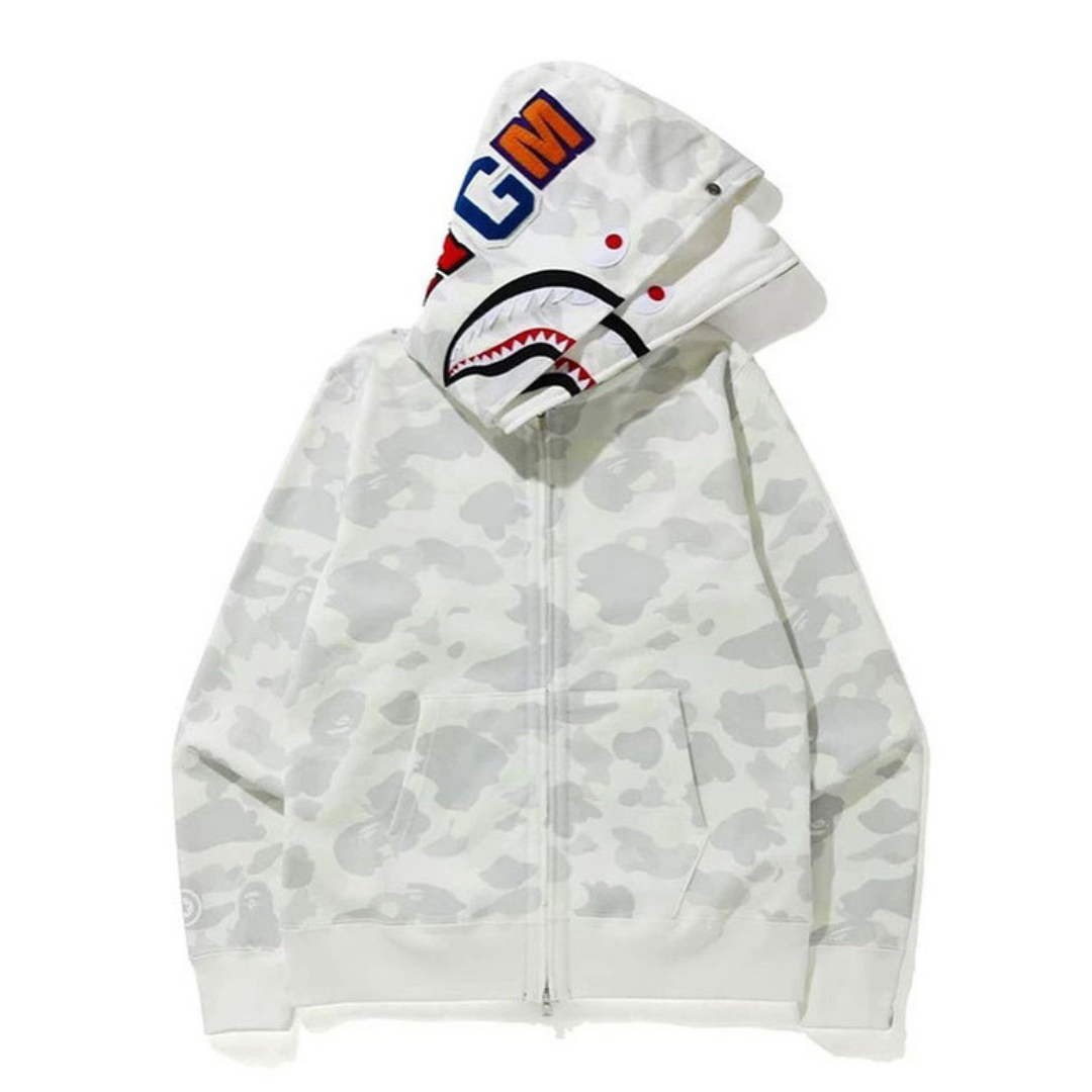 Bape Zip Hoodie Camo Blanco 3