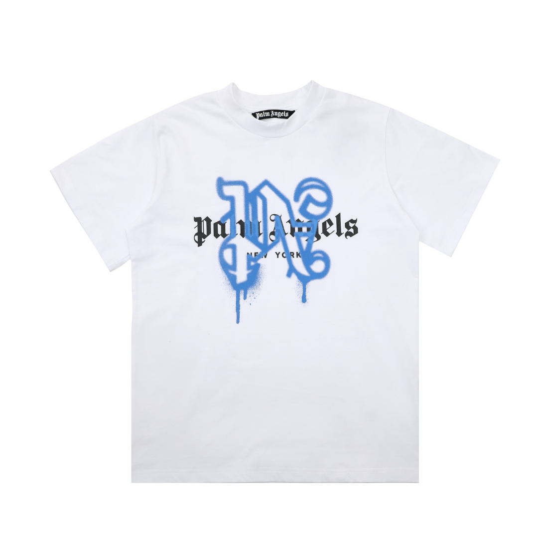Camiseta Palm Angels Blanco Blanco Pan Angel