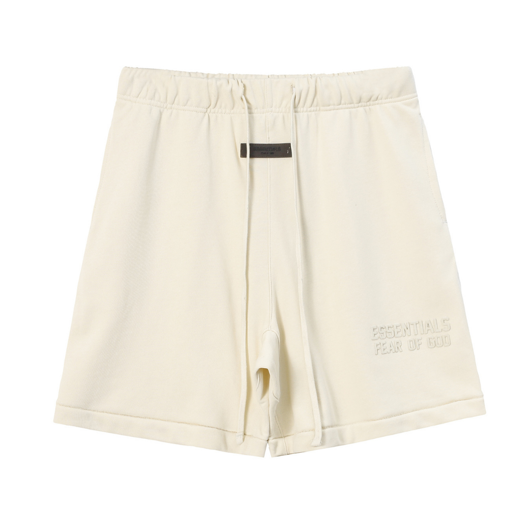 Essentials Shorts Blanco Logo Negro 2