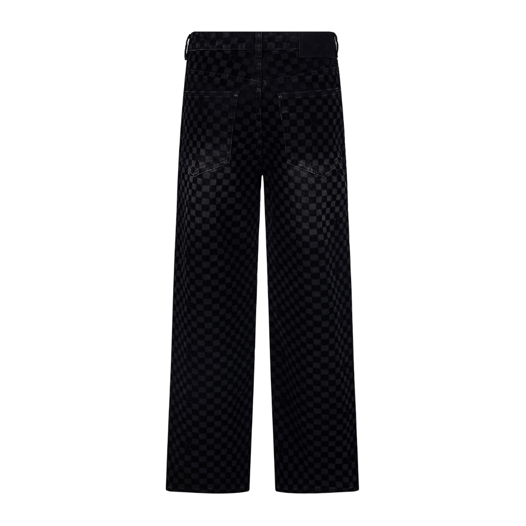 Monogram Jeans Negro Checkered