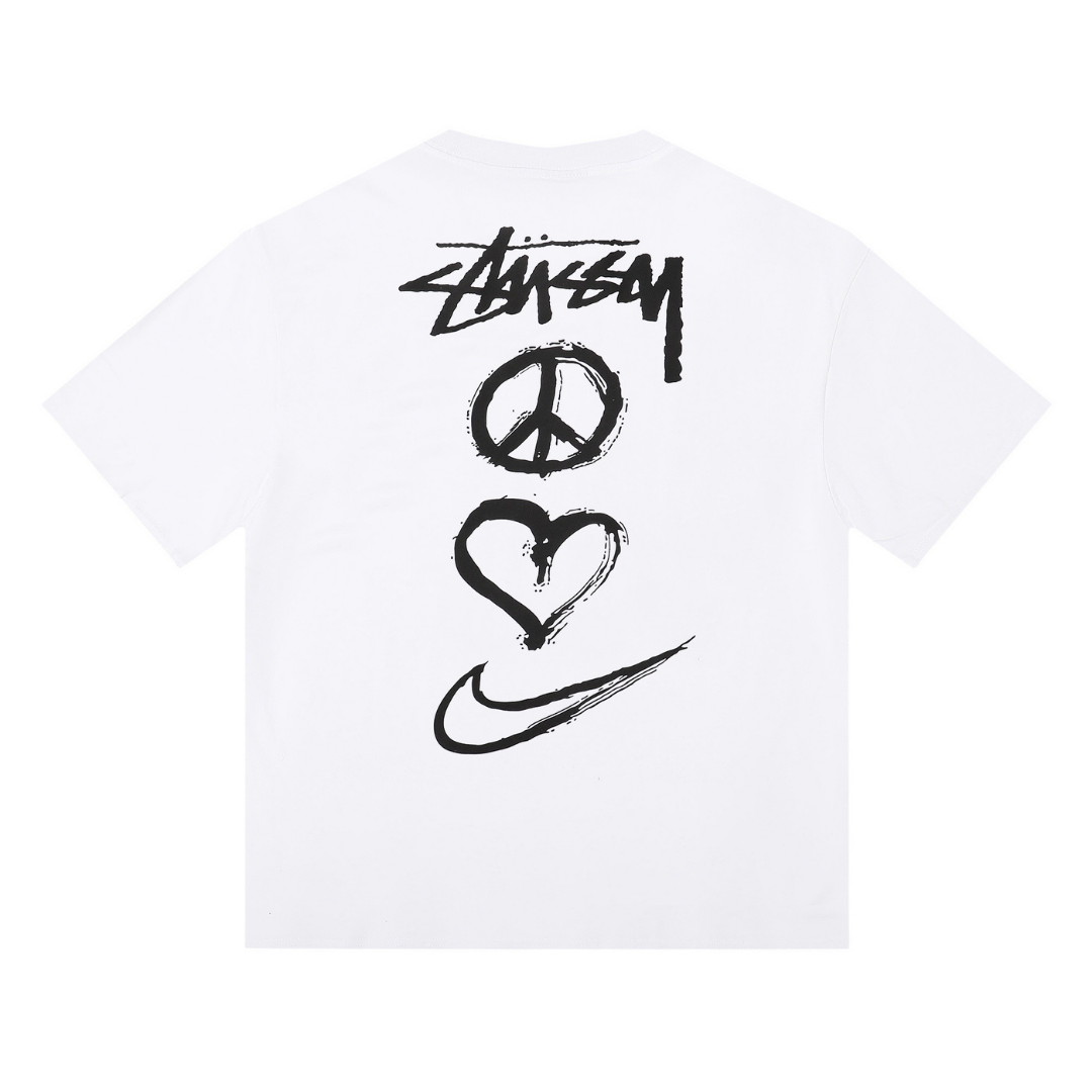Camiseta Stussy Blanco Cielo Blanco Pena