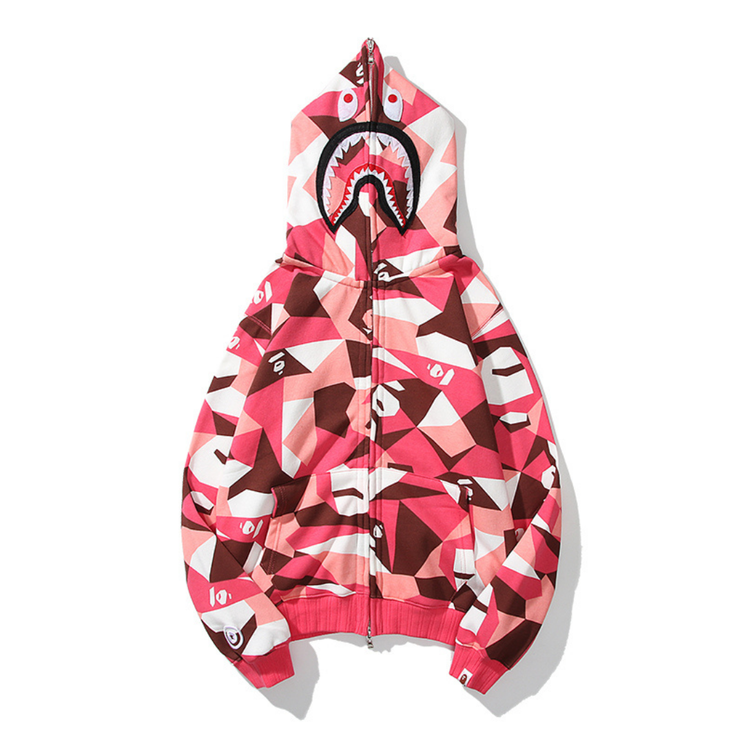 Bape Shark Hoodie Camo Rosa