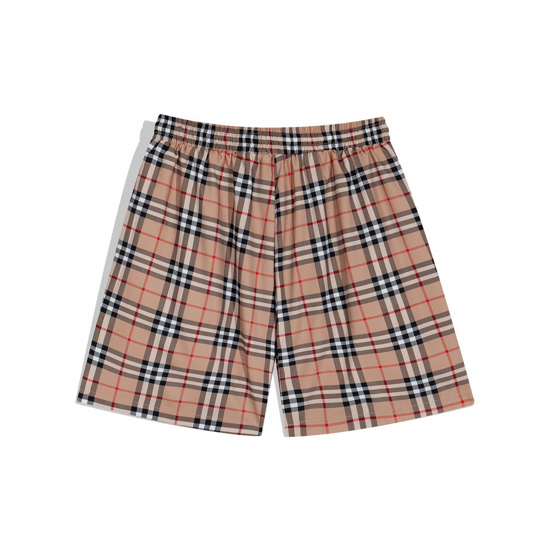 BB Monogram Shorts Tartan Beige