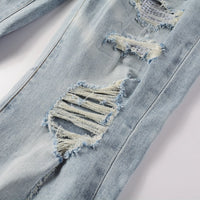 Amr Light Blue Patch Jeans Azul
