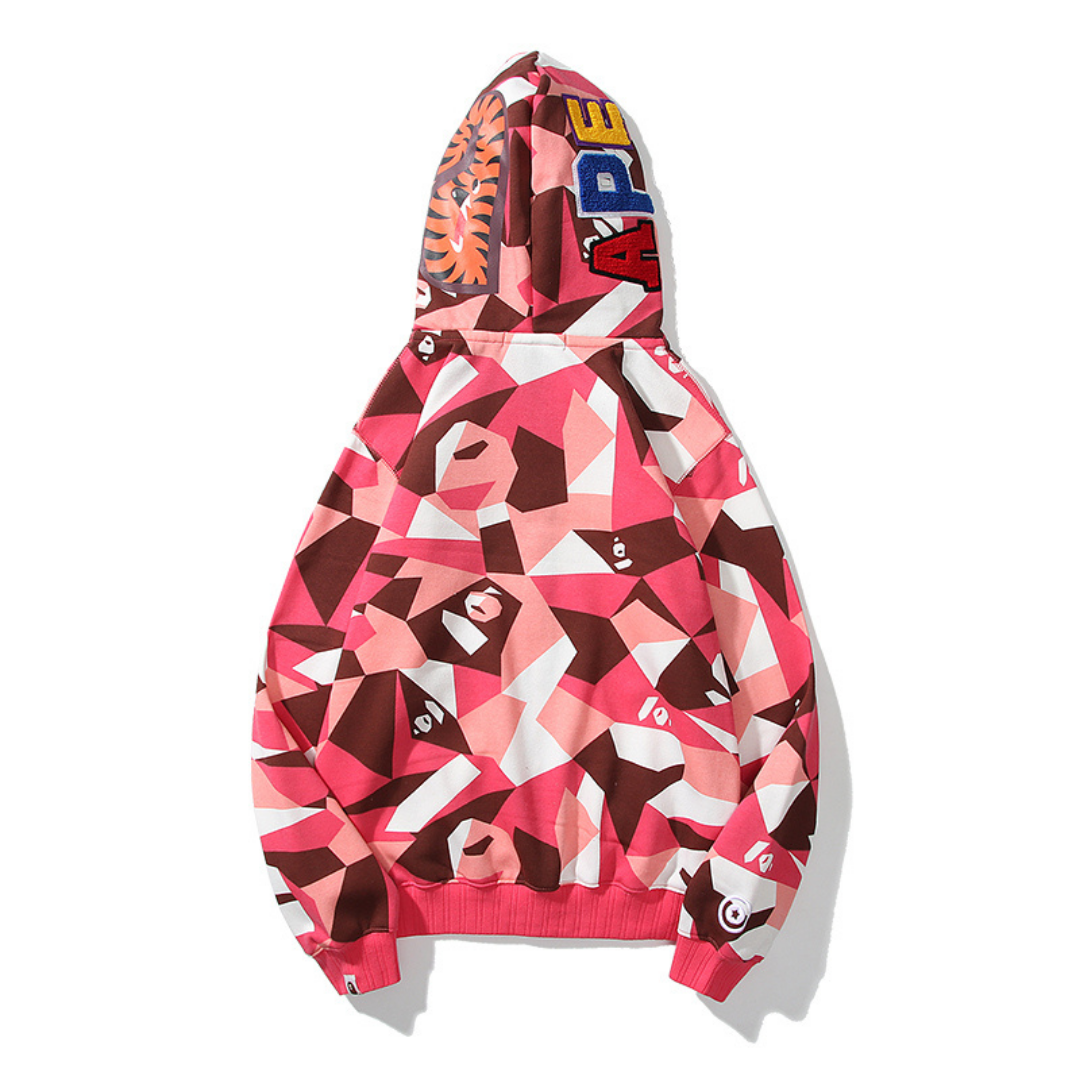Bape Shark Hoodie Camo Rosa