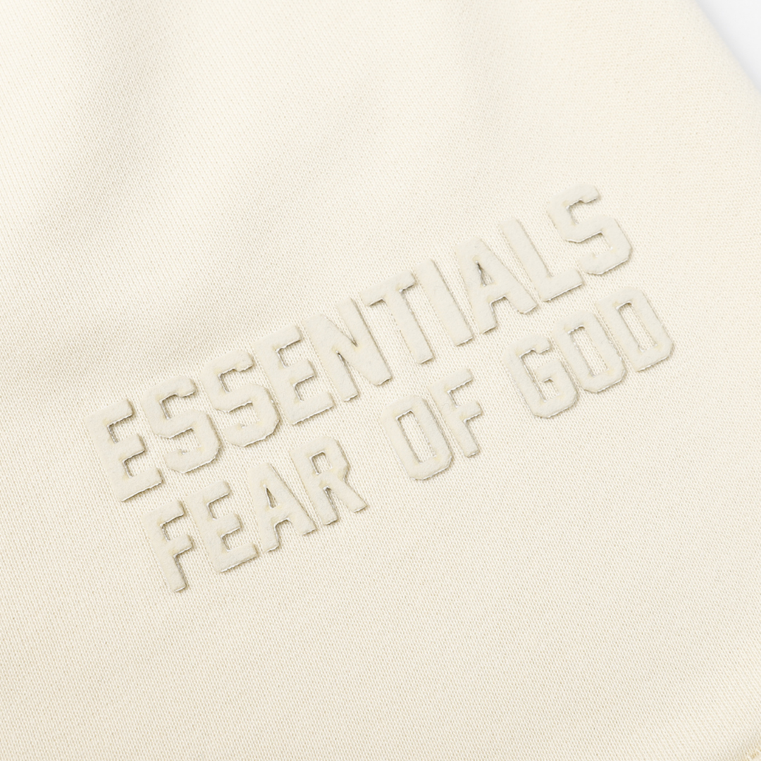 Essentials Shorts Blanco Logo Negro 2