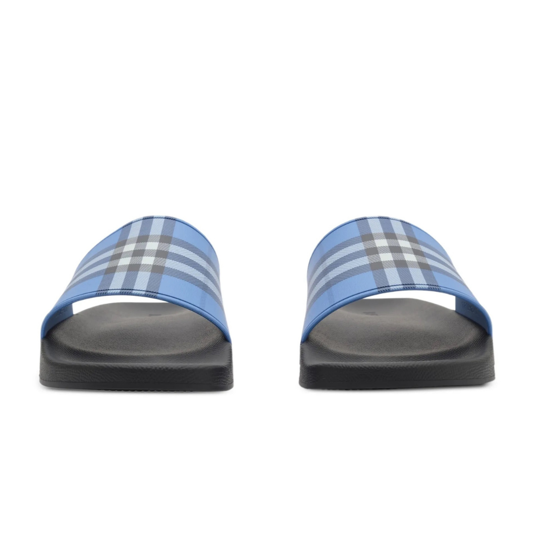 Slides Monochromatic Azul Tartan