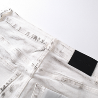Purple White Distressed Jeans