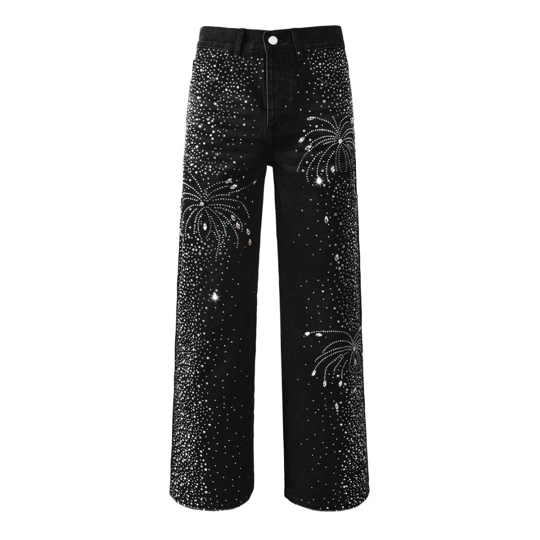 Purple Black Diamonds Jeans Estrellas Blanco Negro